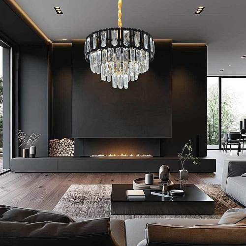 علاقي مودرن اسود E14*5 قطر 40 سم