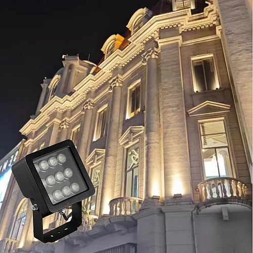  صورة منتج كشاف خارجي لون الانارة اصفر فلود لايت 50 واط موديل HU2504/50W/BK+WW