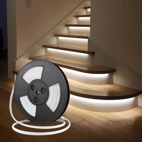 شريط لاصق كوب 24 فولت ( قص حر من اي مكان ) 10 متر لون الانارة ابيض " يحتاج الى محول كهربائي للتوصيل "