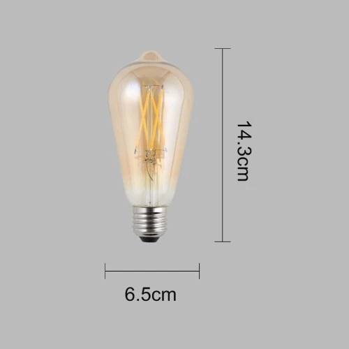  صورة منتج لمبة ليد ديكورية 7 واط شكل كمثرى زجاج ذهبي