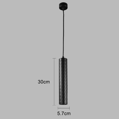سلندر علاقي أسود منقوش 30 سم قاعدة GU10 للمداخل