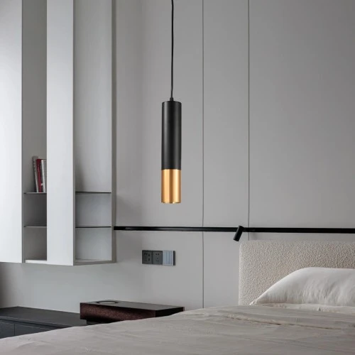 سلندر علاقي اسطواني سادة همر مقاس 30 سم GU10 اسود + ذهبي