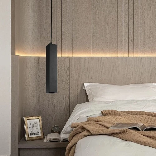 سلندر علاقي أسود مودرن مقاس 30 سم قاعدة GU10