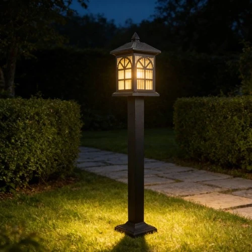 فانوس حديقة 1 متر غطاء لون اسود