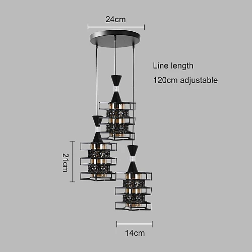 علاقي مودرن اسود E27*3