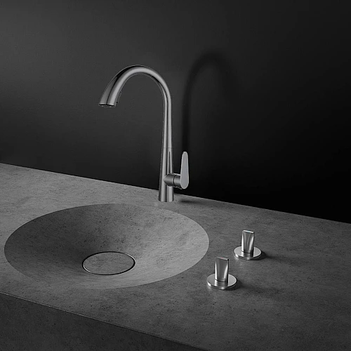 خلاط مجلى سحاب مخفي رمادي