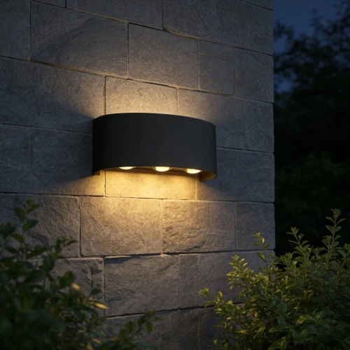 جداري بوابة خارجي اسود لون الانارة اصفر ثلاثي 6 عين LED بلاستيك