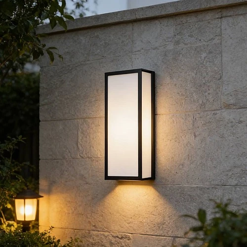 جداري بوابة مستطيل خارجي اسود لون الانارة اصفر 30 واط