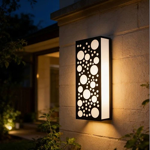 جداري بوابة مستطيل خارجي اسود لون الانارة اصفر 30 واط