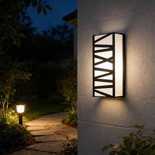 جداري بوابة مستطيل خارجي اسود لون الانارة اصفر 30 واط