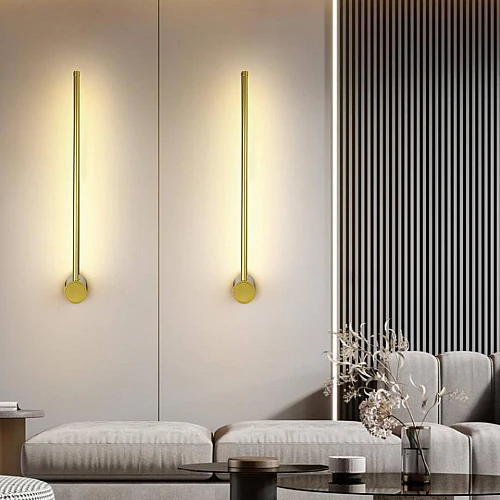 إضاءة ابليك حائط مودرن مفرد ذهبي لون الانارة 3 اضاءات واط 5 مقاس 600 ملم