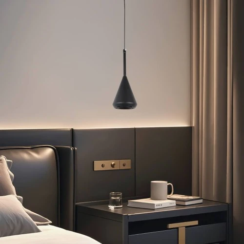  صورة منتج سلندر علاقي بشكل اسطواني قاعدة GU10 سلك طول 2 متر موديل HU2514/1BK