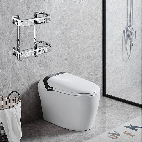 رف مستطيل دورين مع علاقة ستانلس ستيل 304 كروم