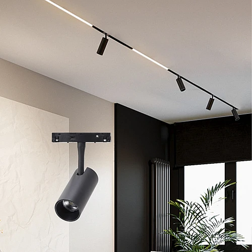 كشاف مجرى ليد المطور 3CCT لون الانارة قابلة للتغيير ( 3K,4K,6.5K ) اسطواني اسود 10 واط (المخفي يحتاج ترنس) توفل