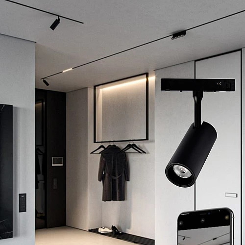 كشاف مجرى مغناطيسي موجهة اسود المطور 3CCT لون الانارة قابلة للتغيير ( 3K,4K,6.5K ) 30 واط (المخفي يحتاج ترنس) توفل