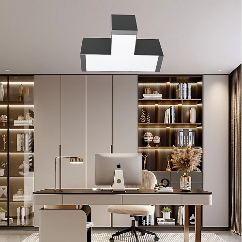 كشاف مسطرة شكل T معلقة قابلة للتوصيل غطاء اسود لون الانارة اصفر 10 واط