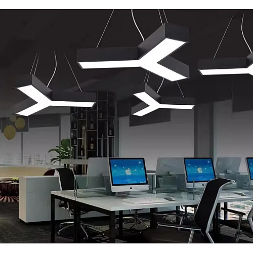 كشاف مسطرة شكل + معلقة مقاس غطاء اسود لون الانارة اصفر 12 واط