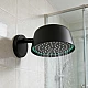 رأس دش مطري اسود LED مع ماسورة جدارية بتصميم مودرن