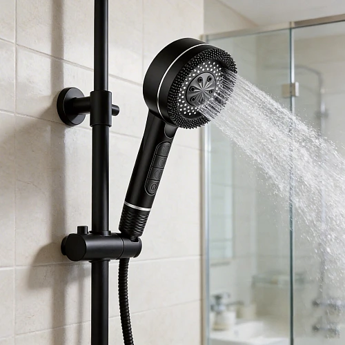 راس سماعة دش مودرن مع فلتر اسود