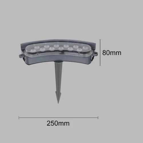 كشاف حديقة غرس رمادي لون الانارة اصفر 12 واط