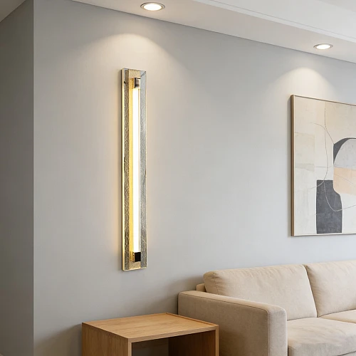 اضاءة جدارية مسطرة ذهبي لون الانارة 3 اضاءات مقاس 60 سم 7 واط