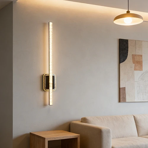 اضاءة جدارية مستطيل + مسطرة اسود لون الانارة 3 اضاءات مقاس 60 سم 9 واط