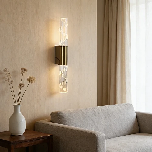 اضاءة جدارية اكريليك زيتي لون الانارة 3 اضاءات مقاس 35 سم 5 واط