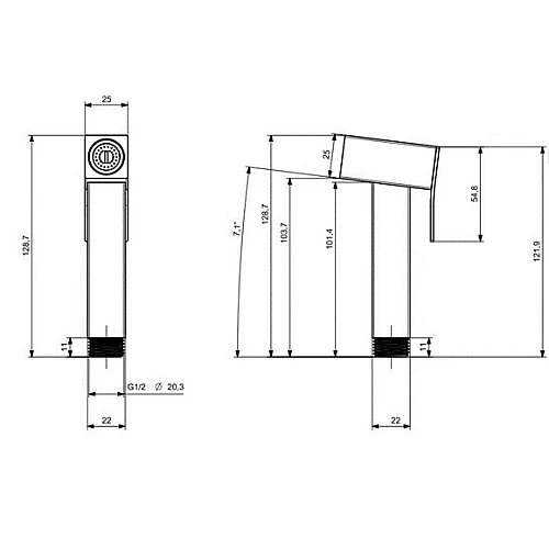 شطاف اسود مربع ستانلس ستيل مودرن