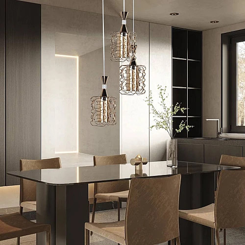 علاقي مودرن ذهبي E27*3