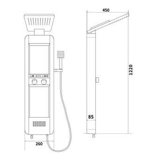 شاور مساج ديجيتال أسود بـ 5 وظائف وشاشة حرارة