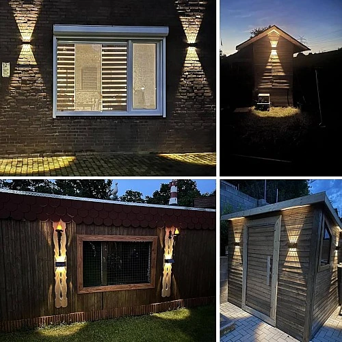 كشاف بوابة خارجي يعمل بالطاقة الشمسية لون اصفر 6 واط مقاوم للماء