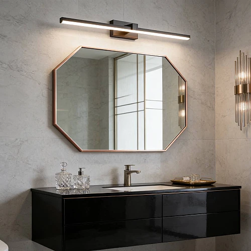 إضاءة ابليك حائط مودرن اسود لون الانارة 3 اضاءات واط 15 مقاس 600 ملم