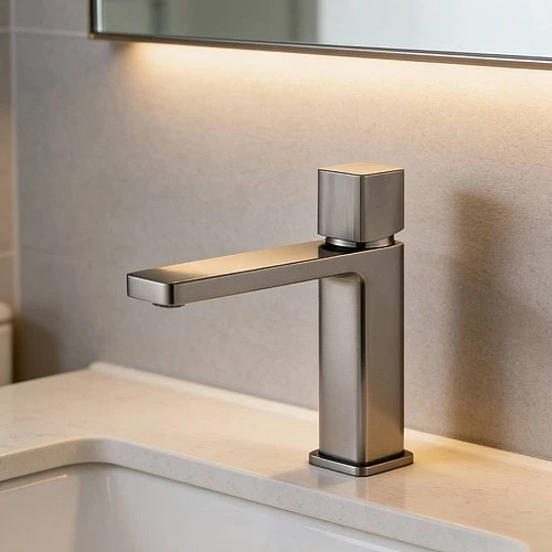 خلاط مغسلة رمادي مودرن مع ليات حار بارد