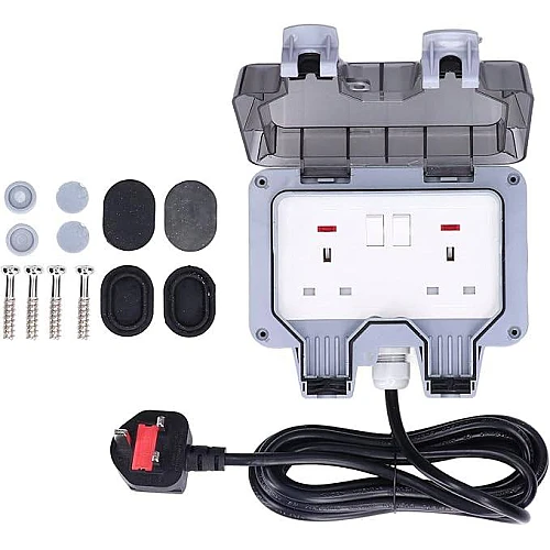 غطاء فيش جداري بارز خارجي ثنائي مقاوم للماء و الغبار معيار IP66 توفل