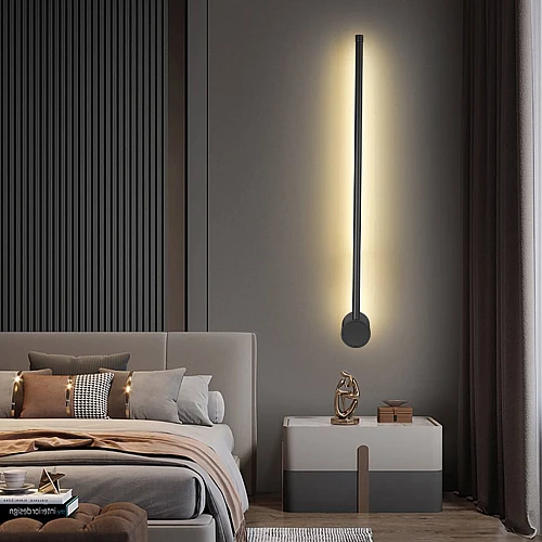 إضاءة ابليك حائط مودرن اسود لون الانارة 3 اضاءات واط 7 مقاس 800 ملم