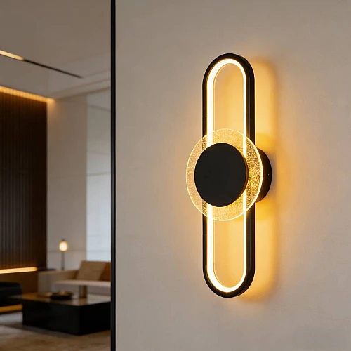 إضاءة ابليك حائط مودرن اسود لون الانارة 3 اضاءات واط 42 مقاس 600 ملم