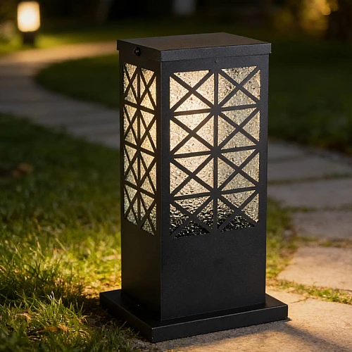 فانوس جلاسي خارجي اسود E27