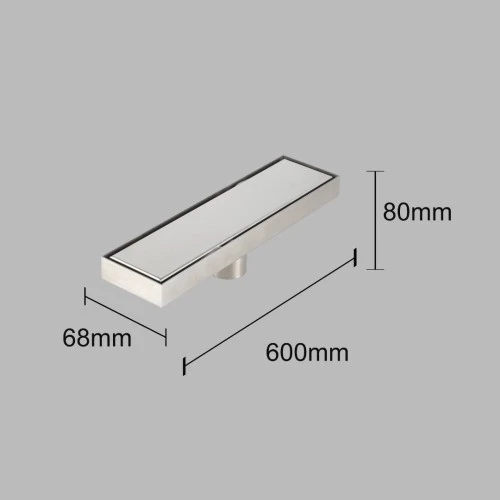  صورة منتج صفاية بلاط مستطيل مقاس 68*80*600 ستانلس ستيل 304 كروم موديل TU/D2415/60/CH