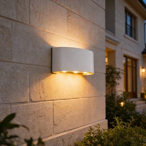 جداري بوابة خارجي ابيض لون الانارة اصفر مجوز 6عين LED