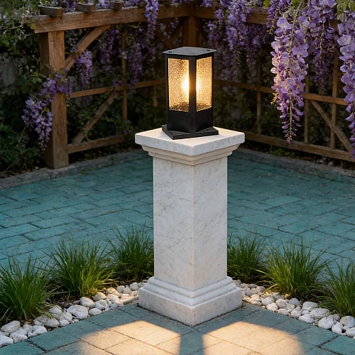 فانوس جلاسي ارضي خارجي اسود E27