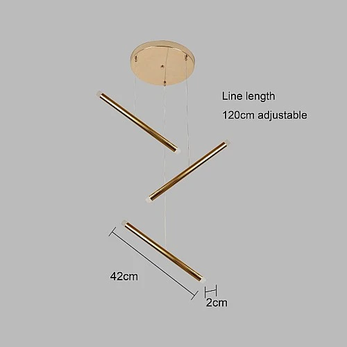 نجف مودرن 3 متر ذهبي لون الانارة اصفر 5 واط 