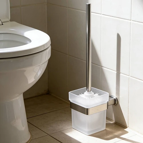 فرشة مرحاض مربع كروم