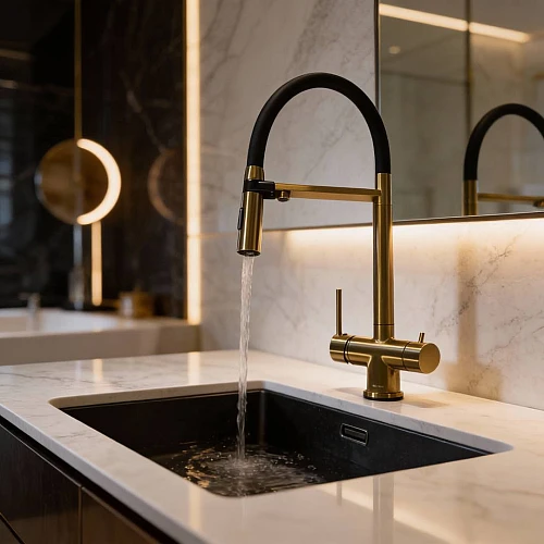 خلاط مطبخ سحاب ذهبي مطفي