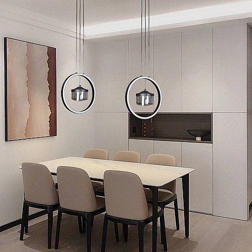 علاقي مودرن اسود لون الانارة 3 اضاءات واط 48