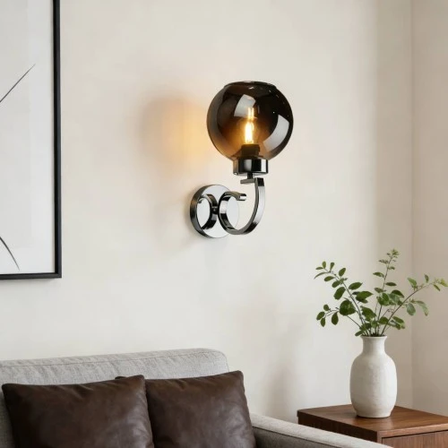 إضاءة ابليك حائط مودرن فضي E27*1L