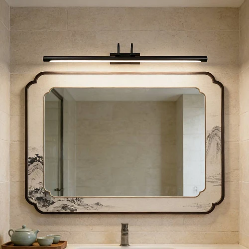 إضاءة أبليك حائط مودرن اسود لون الانارة 3 اضاءات واط 25 مقاس 1000 ملم