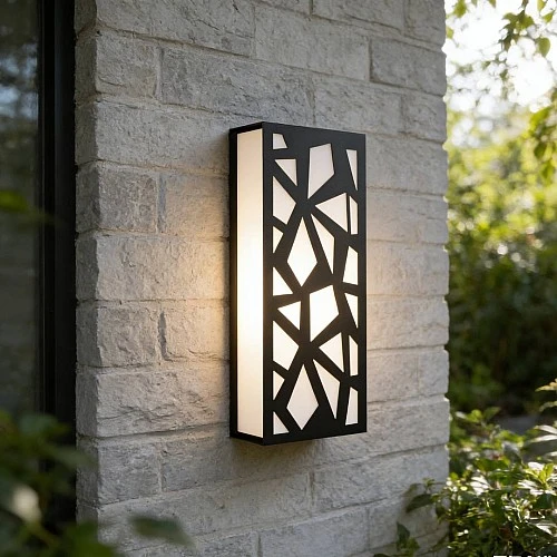 جداري بوابة مستطيل خارجي اسود لون الانارة اصفر 30 واط