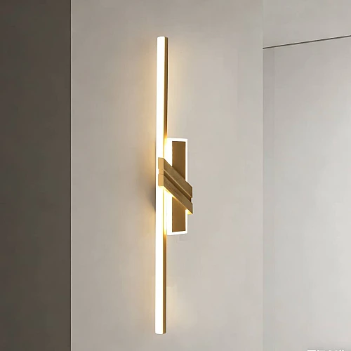 إضاءة ابليك حائط استيل ذهبي لون الانارة 3 اضاءات 25 واط مقاس 60 سم