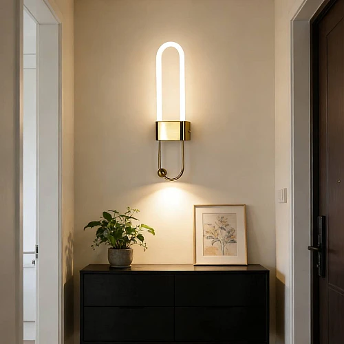 إضاءة ابليك حائط مودرن زيتي لون الانارة اصفر واط 12 مقاس 600 ملم