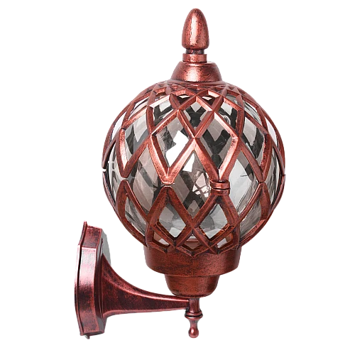 فانوس برمة جداري شبك وسط شفاف نحاسي